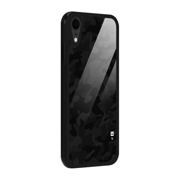 Black Camouflage Glass Back Case for iPhone XR | Mobile Phone Covers